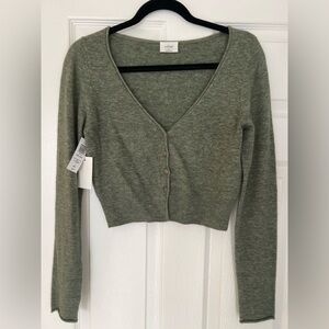 Aritzia Wilfred Sage Green Knit Sweater